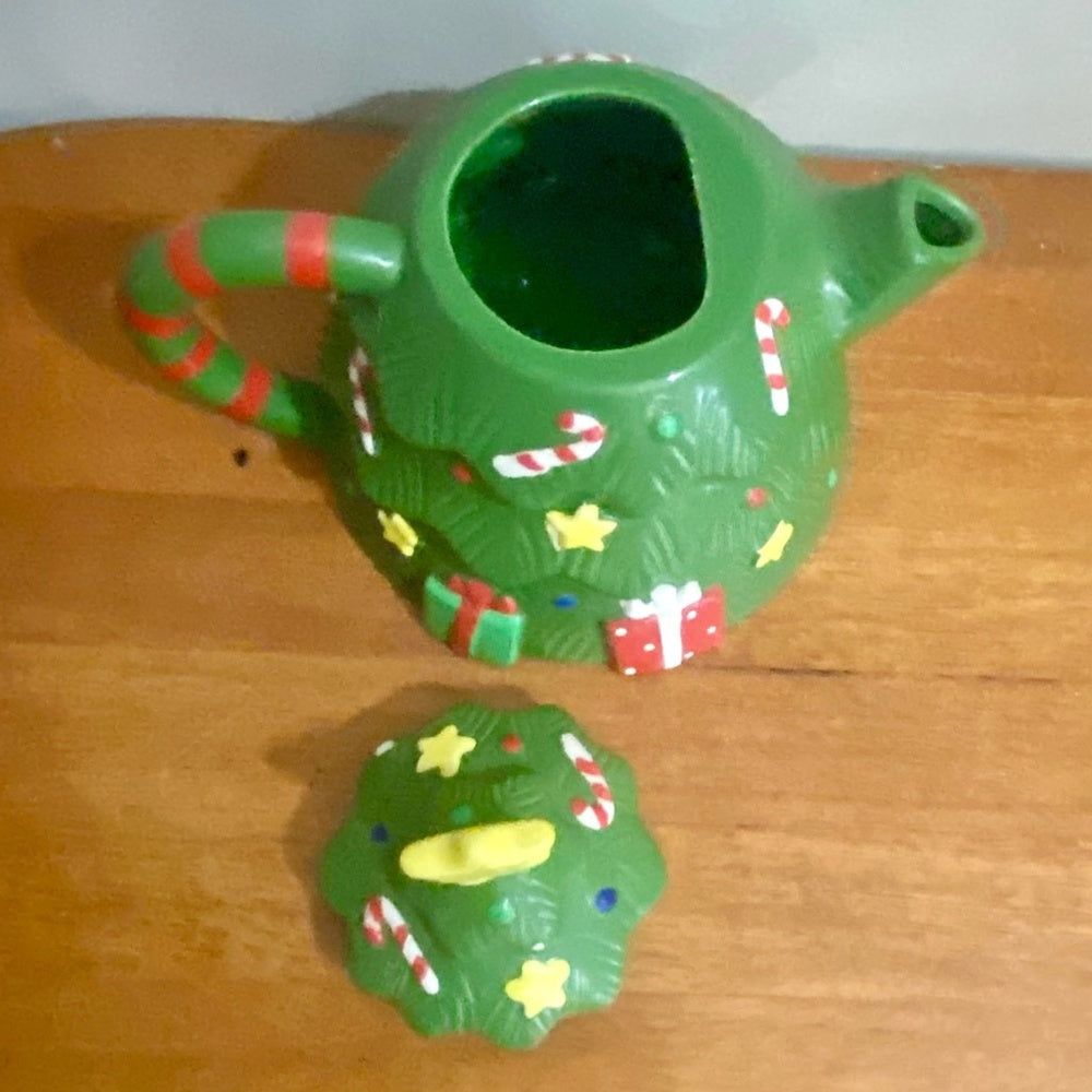 Vintage, Rare, Christmas Tree Figural Teapot