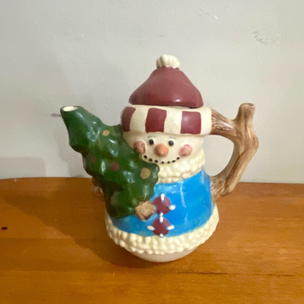 Vintage, Rare, Enesco Snowman Figural Teapot