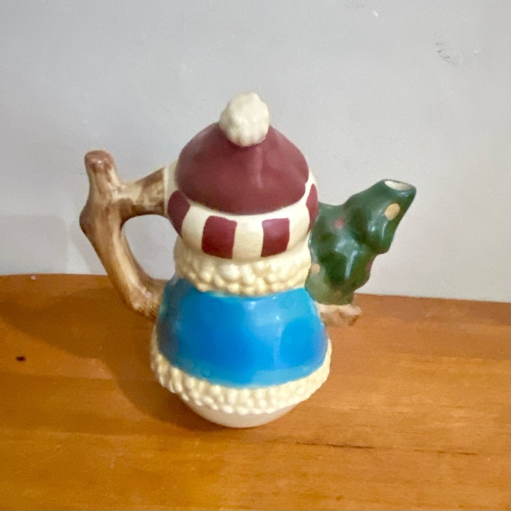 Vintage, Rare, Enesco Snowman Figural Teapot
