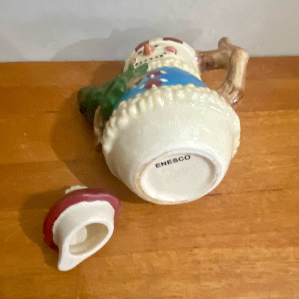 Vintage, Rare, Enesco Snowman Figural Teapot
