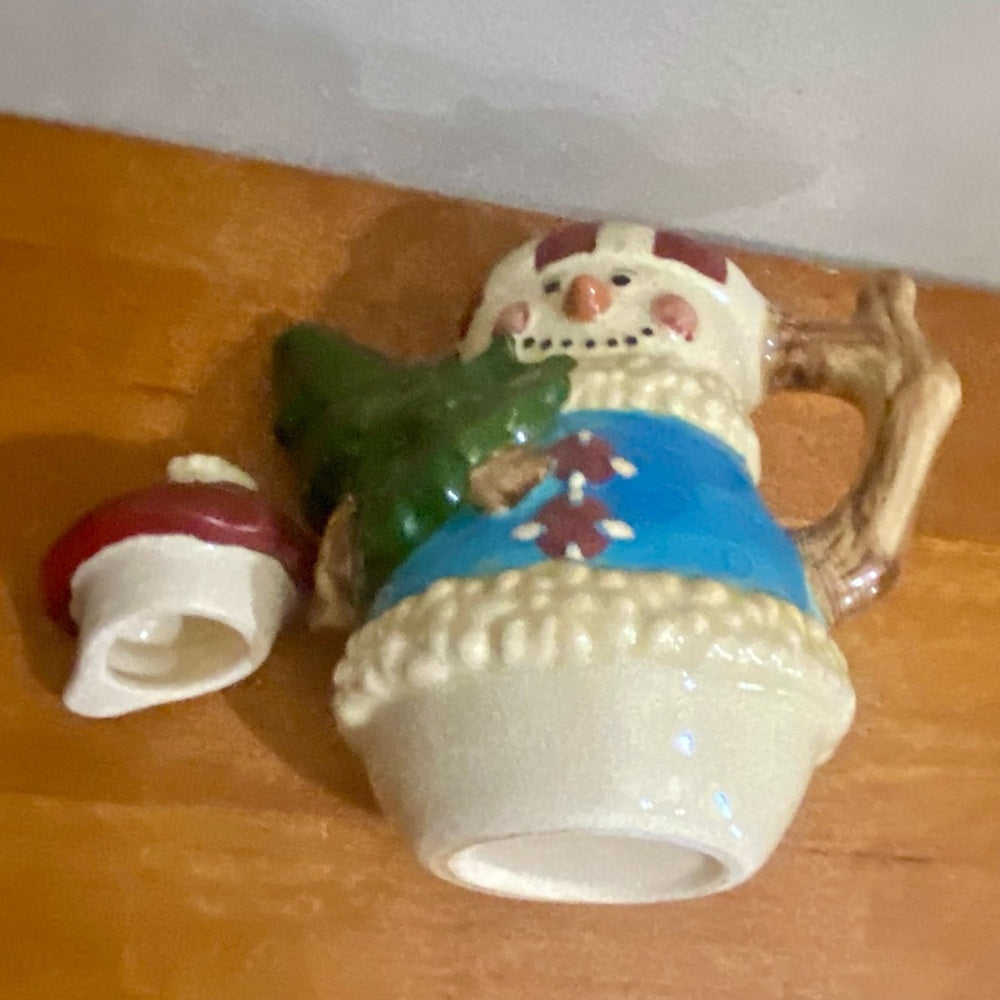 Vintage, Rare, Enesco Snowman Figural Teapot