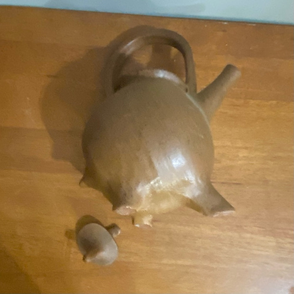 Vintage, Rare, Heavy, Earthen Teapot  (T0824)  This is a rare, beautiful, very h