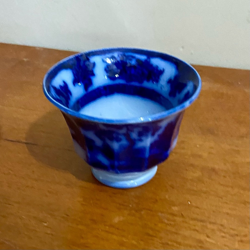 Antique, Rare, Wegdwood Chapoo, Variant Flow Blue Willow, 8.5in Plate  and Cup