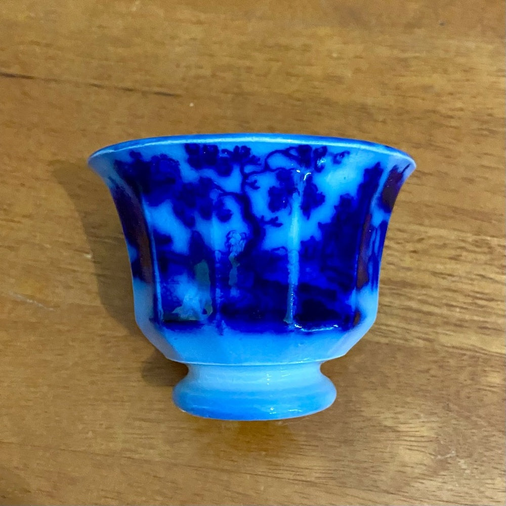 Antique, Rare, Wegdwood Chapoo, Variant Flow Blue Willow, 8.5in Plate  and Cup