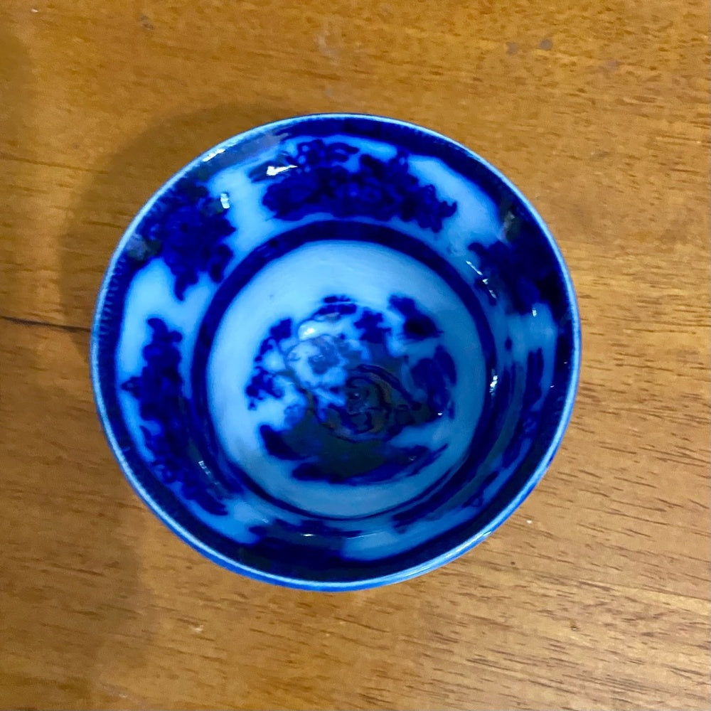 Antique, Rare, Wegdwood Chapoo, Variant Flow Blue Willow, 8.5in Plate  and Cup