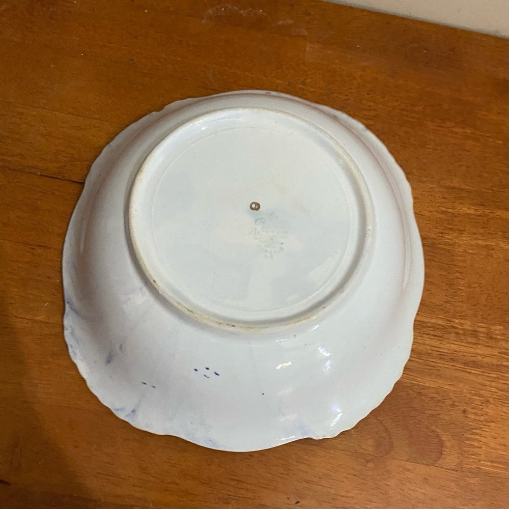 Antique, Flow Blue Fruit Bowl 3in x 10in.
