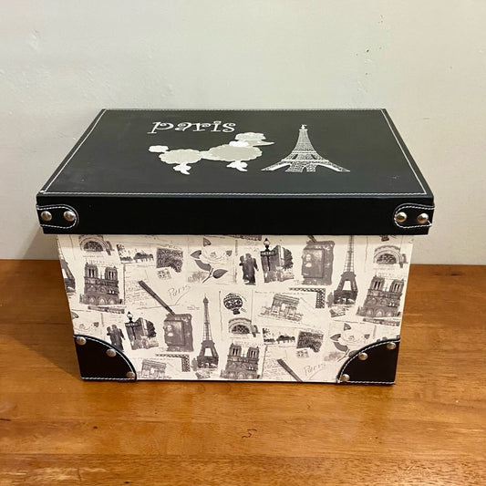 Paris and Poodle Decorative Storage or Treasure Chest  10in H x 16 L x 12in W