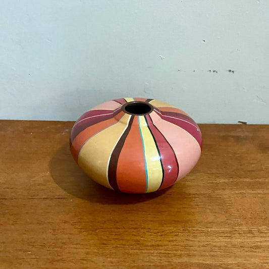 Vintage, Toyo by Raymond Waites, Squat Multi-colored Vase
