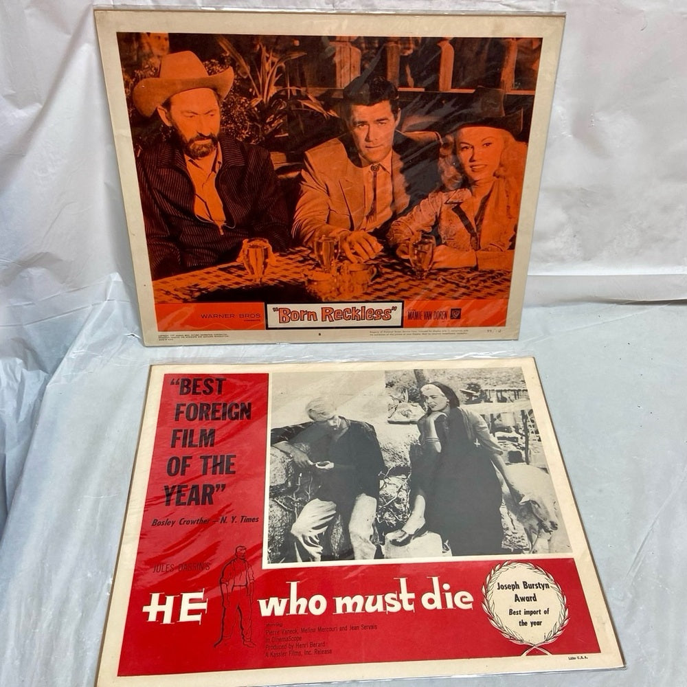 Born Reckless (1959) and He Who Must Die (1957) Movie Posters