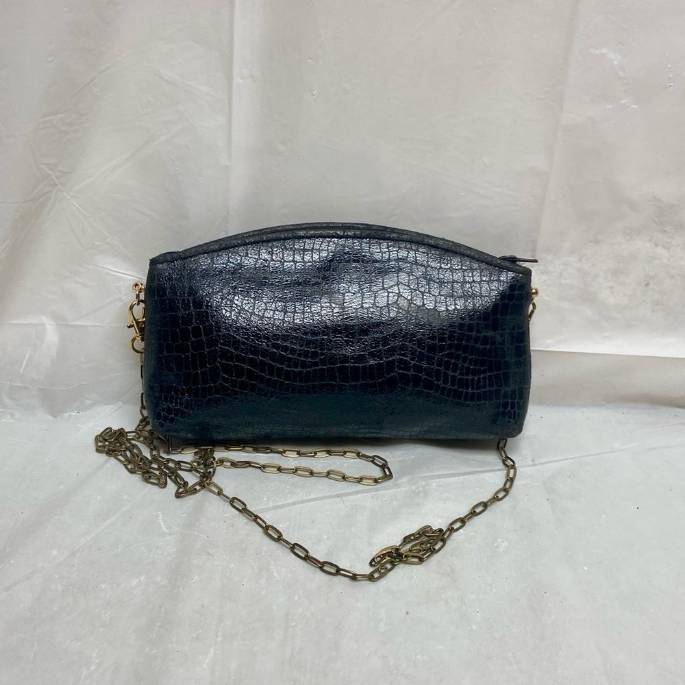 Vintage, Rare, Small Black Leather Crossbody Bag 7in x 4in x 1.5in