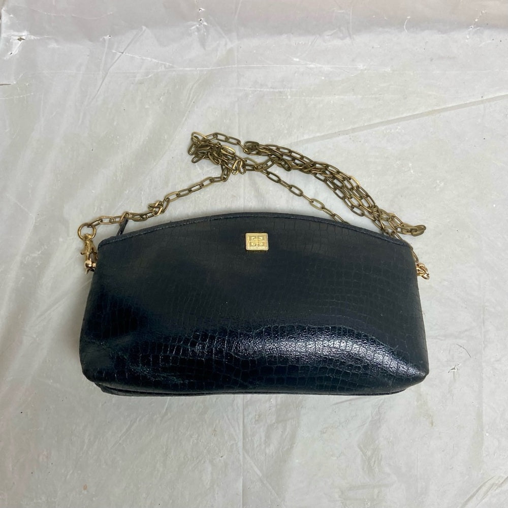 Vintage, Rare, Small Black Leather Crossbody Bag 7in x 4in x 1.5in