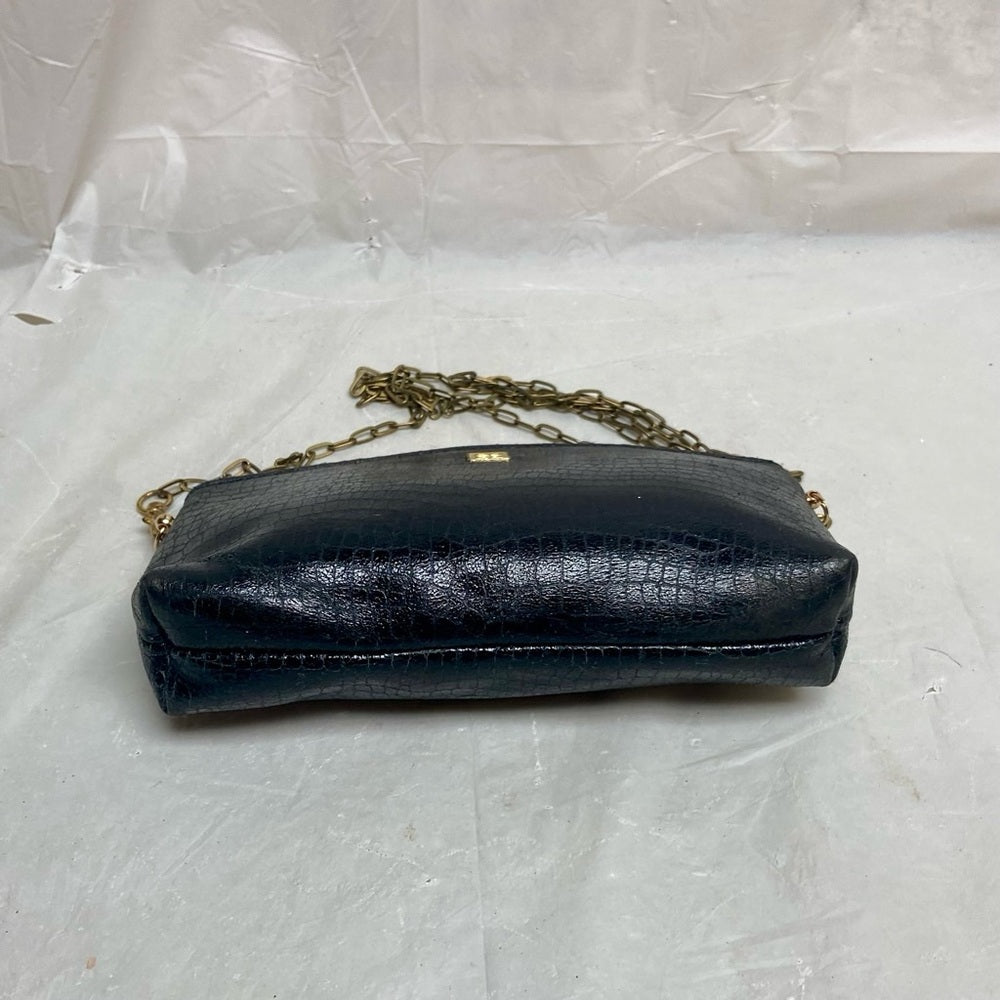 Vintage, Rare, Small Black Leather Crossbody Bag 7in x 4in x 1.5in