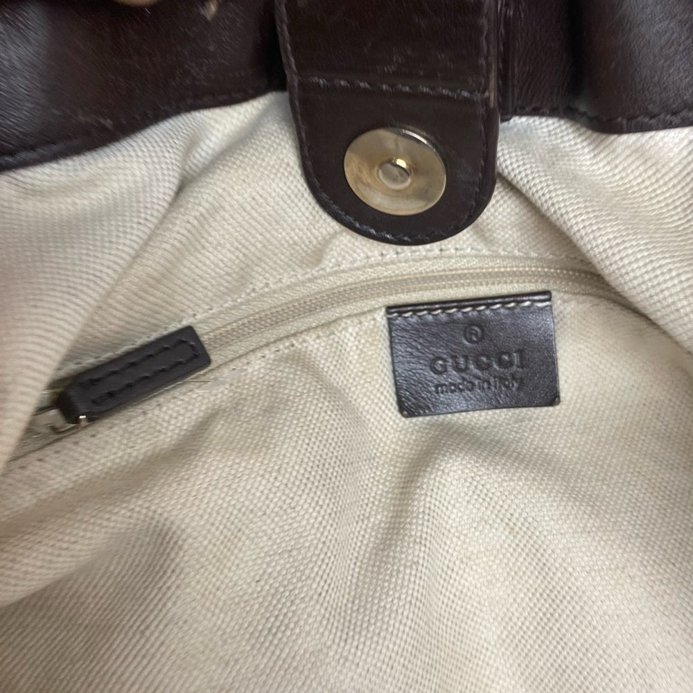 Vintage, Large, Gucci, GG Coated Canvas with Blue Floral Handbag 16in x 16 x 5.5