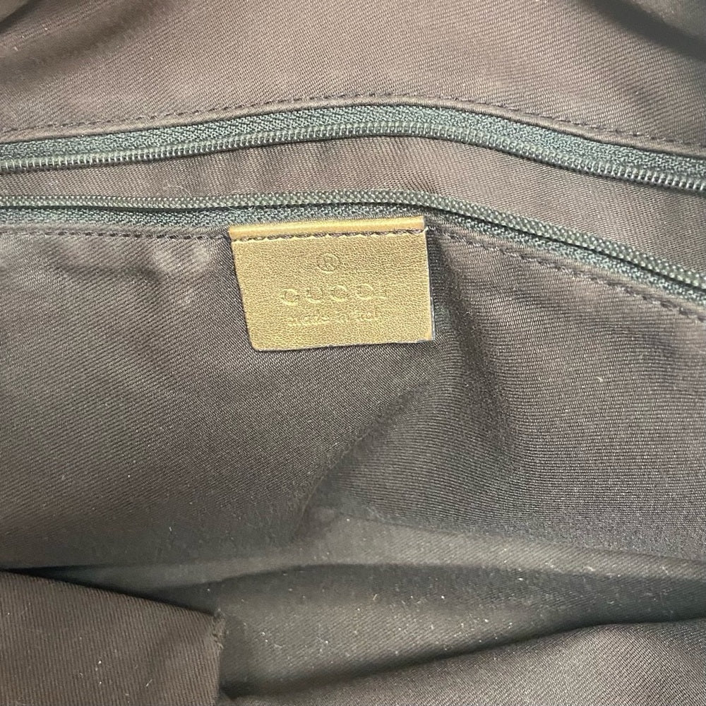 Vintage, Rare, Gucci, GG Brown and Gold Coated Canvas Handbag (12in x 9in x 4in)