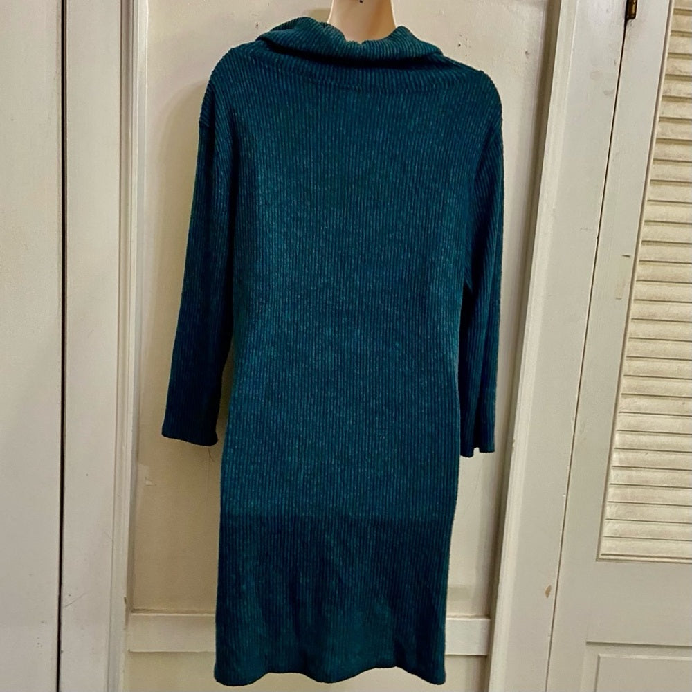 No Boundaries Teal Pullover Mini Sweater Dress (XL)