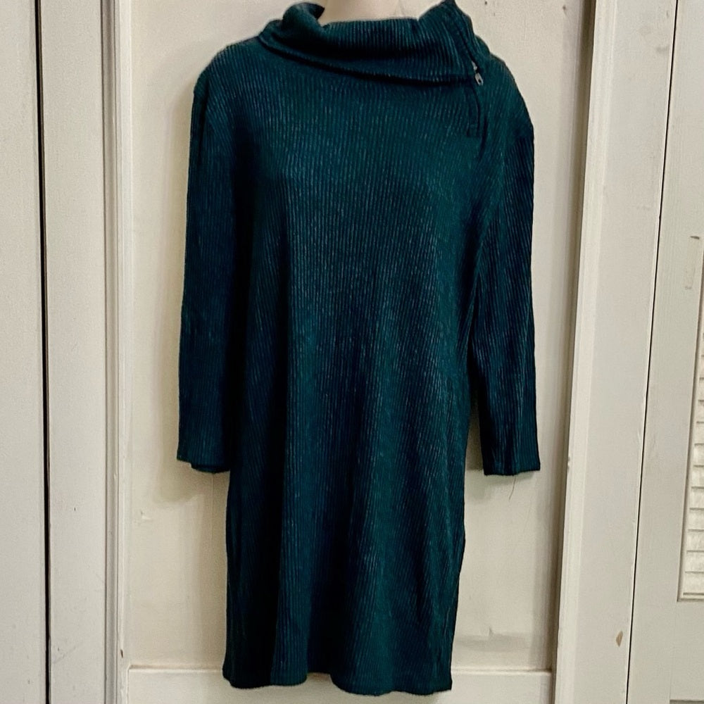 No Boundaries Teal Pullover Mini Sweater Dress (XL)