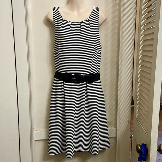 Merona Black and Whites Stripes Dress -Size M