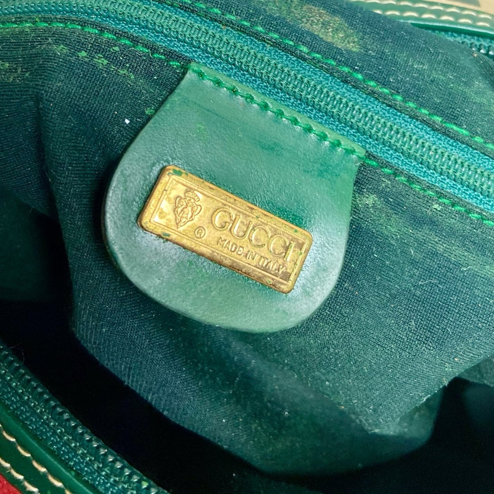 Vintage, Gucci, Rare, Beige Canvas Sherry Line Shoulder-Crossbody Bag