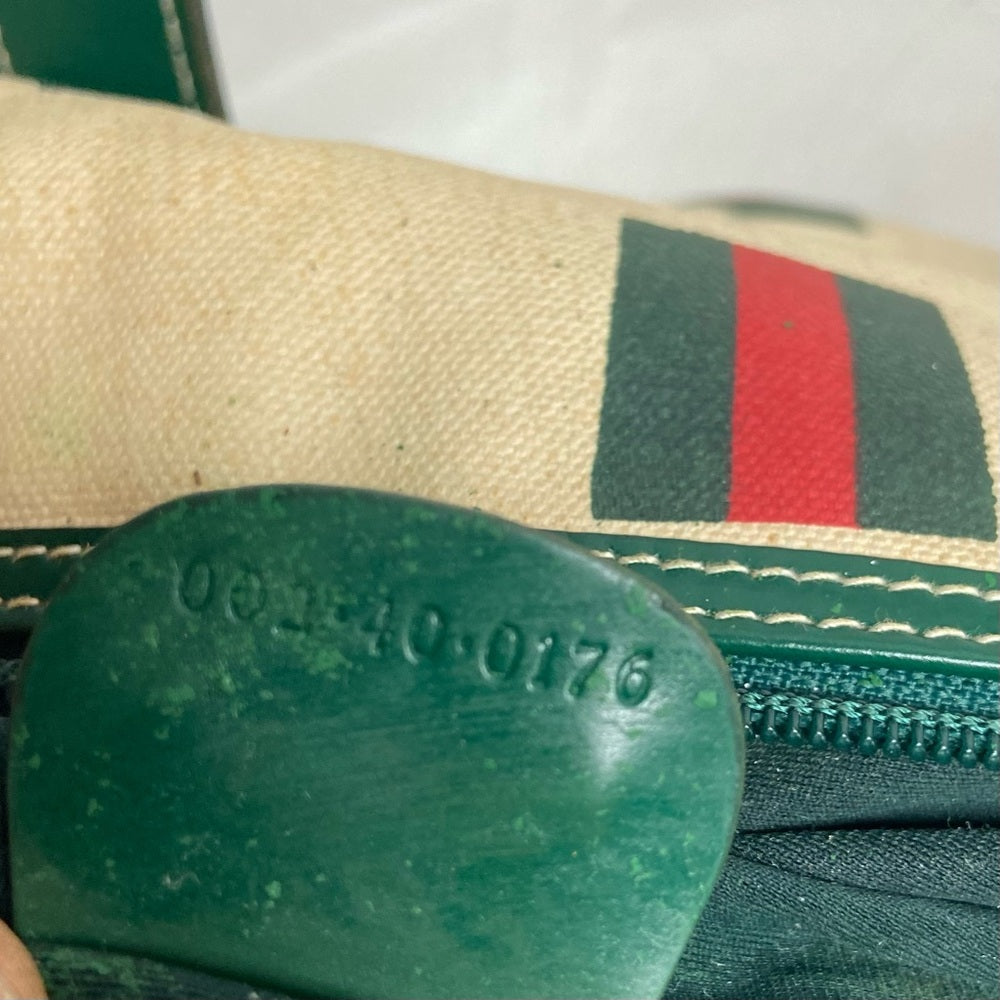 Vintage, Gucci, Rare, Beige Canvas Sherry Line Shoulder-Crossbody Bag