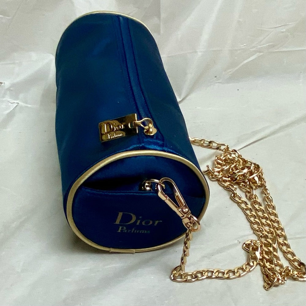 Dior Blue Cosmetic- Parfum Crossbody Bag 7in x 3.5in D