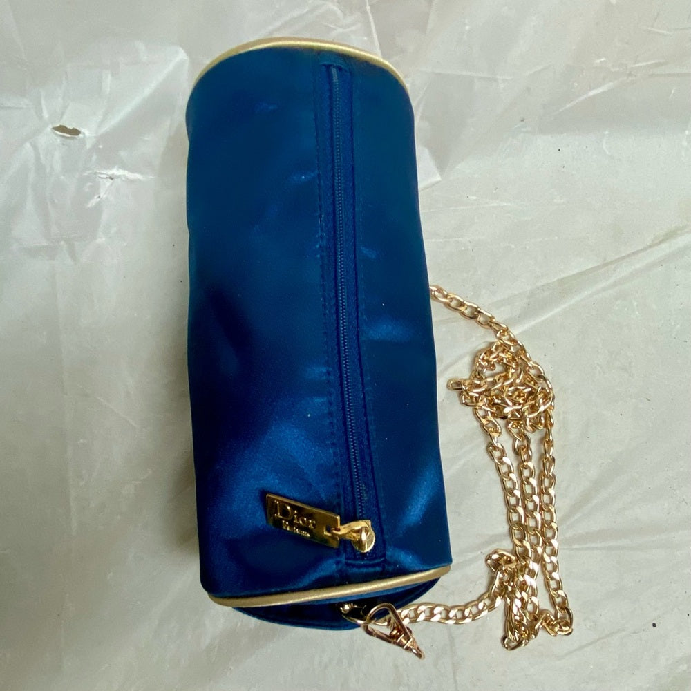 Dior Blue Cosmetic- Parfum Crossbody Bag 7in x 3.5in D