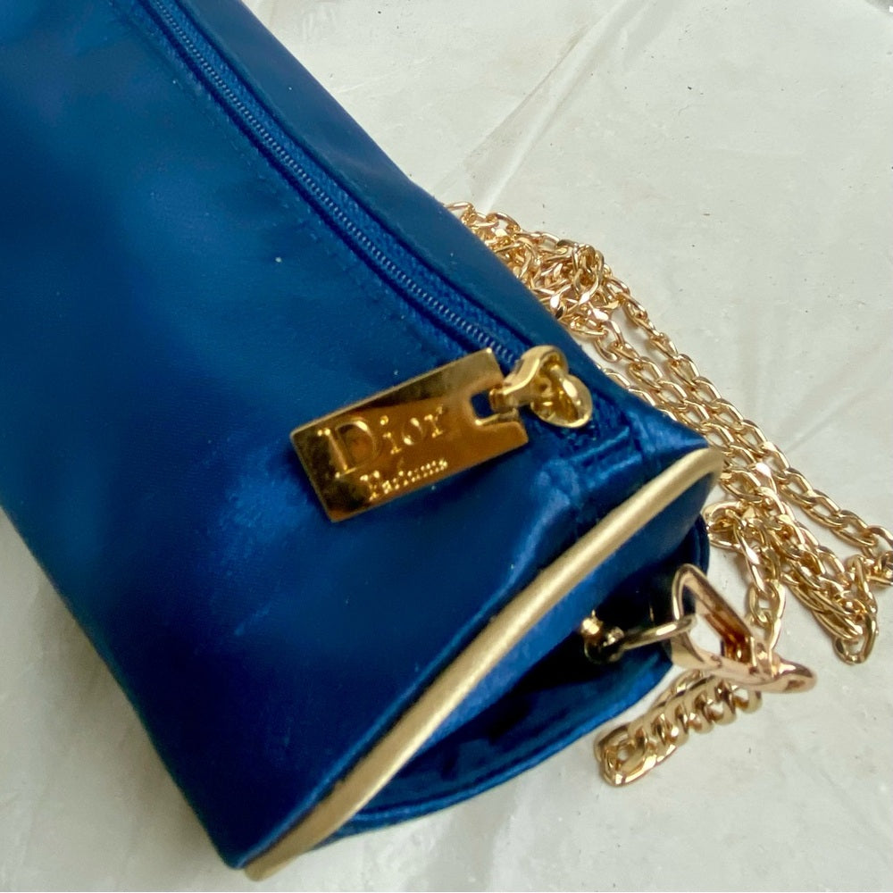 Dior Blue Cosmetic- Parfum Crossbody Bag 7in x 3.5in D
