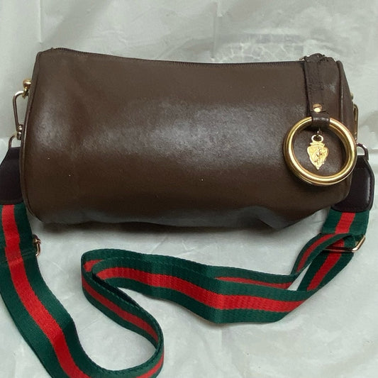 Vintage, Gucci, Rare, Brown Leather Sherry Line Shoulder-Crossbody Bag