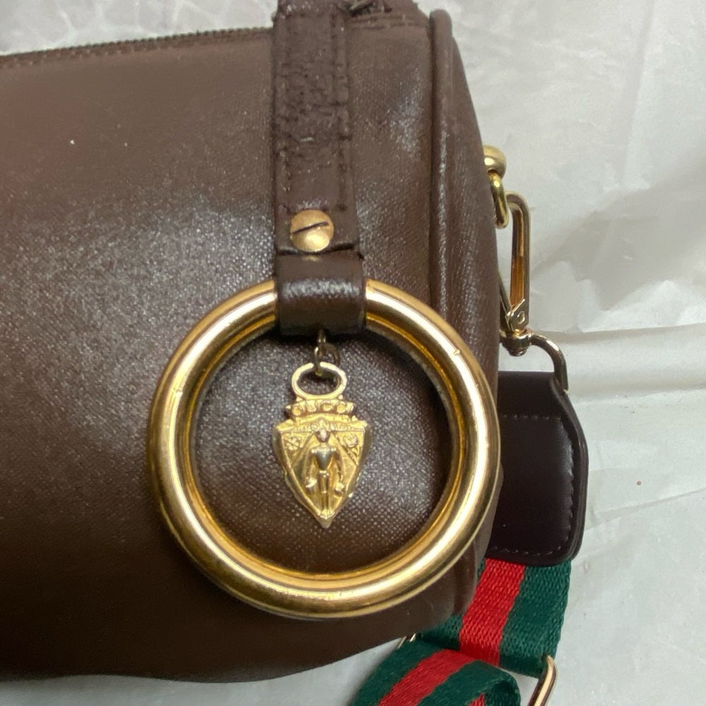 Vintage, Gucci, Rare, Brown Leather Sherry Line Shoulder-Crossbody Bag