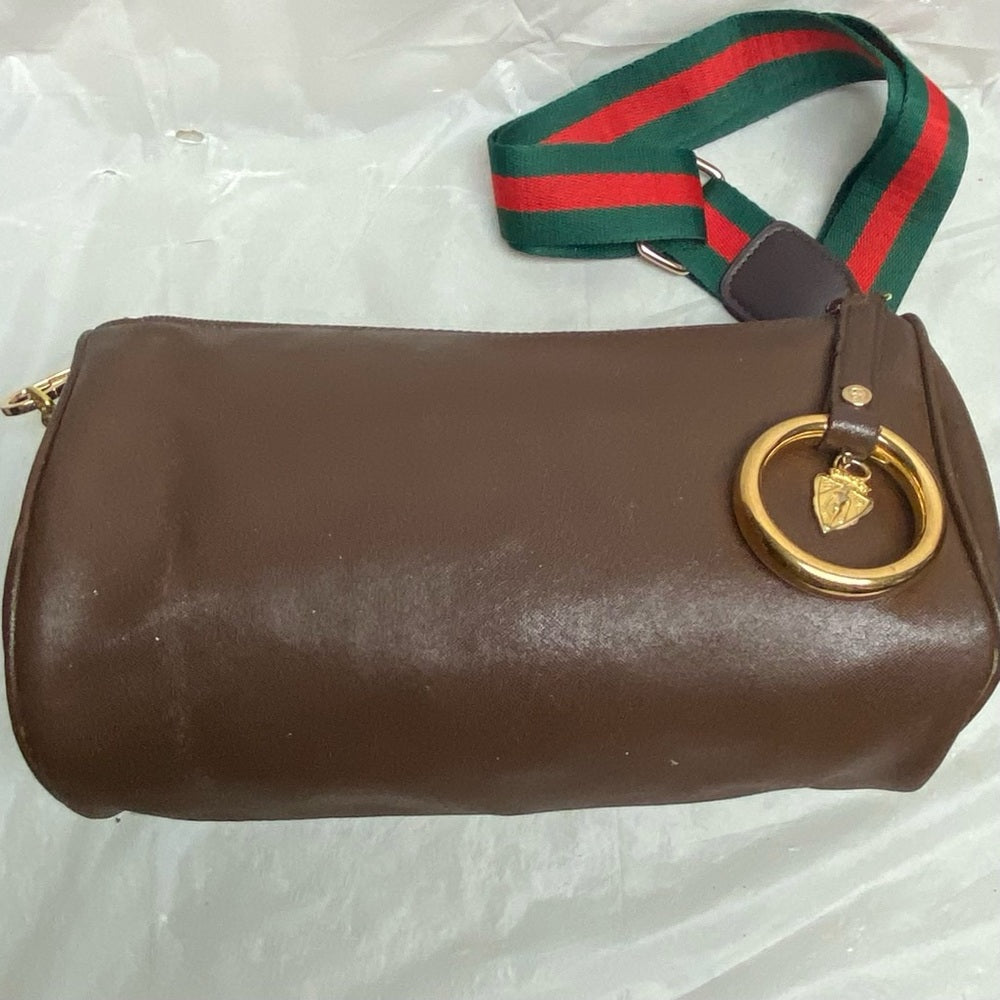 Vintage, Gucci, Rare, Brown Leather Sherry Line Shoulder-Crossbody Bag