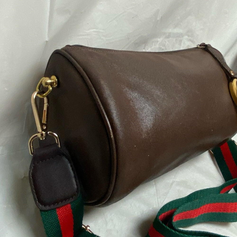 Vintage, Gucci, Rare, Brown Leather Sherry Line Shoulder-Crossbody Bag