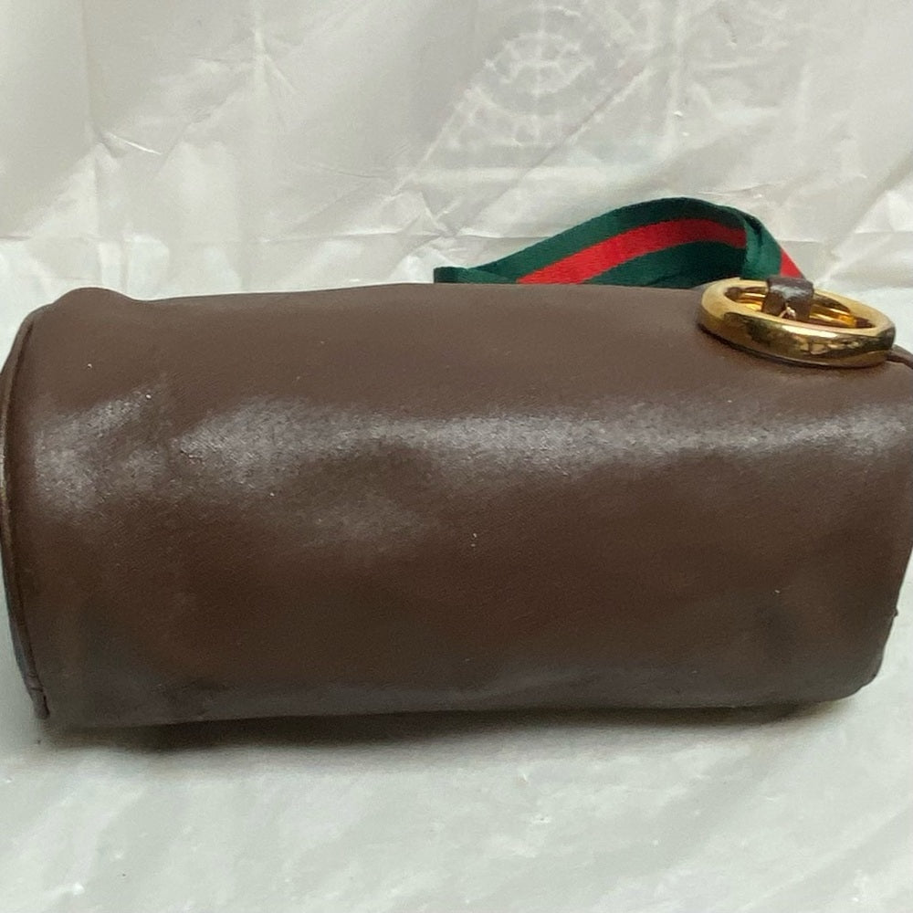 Vintage, Gucci, Rare, Brown Leather Sherry Line Shoulder-Crossbody Bag