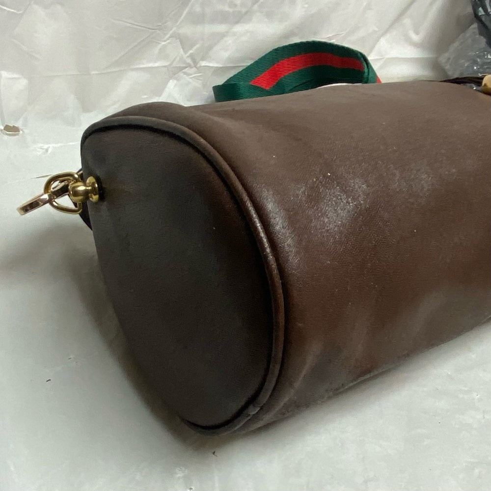 Vintage, Gucci, Rare, Brown Leather Sherry Line Shoulder-Crossbody Bag