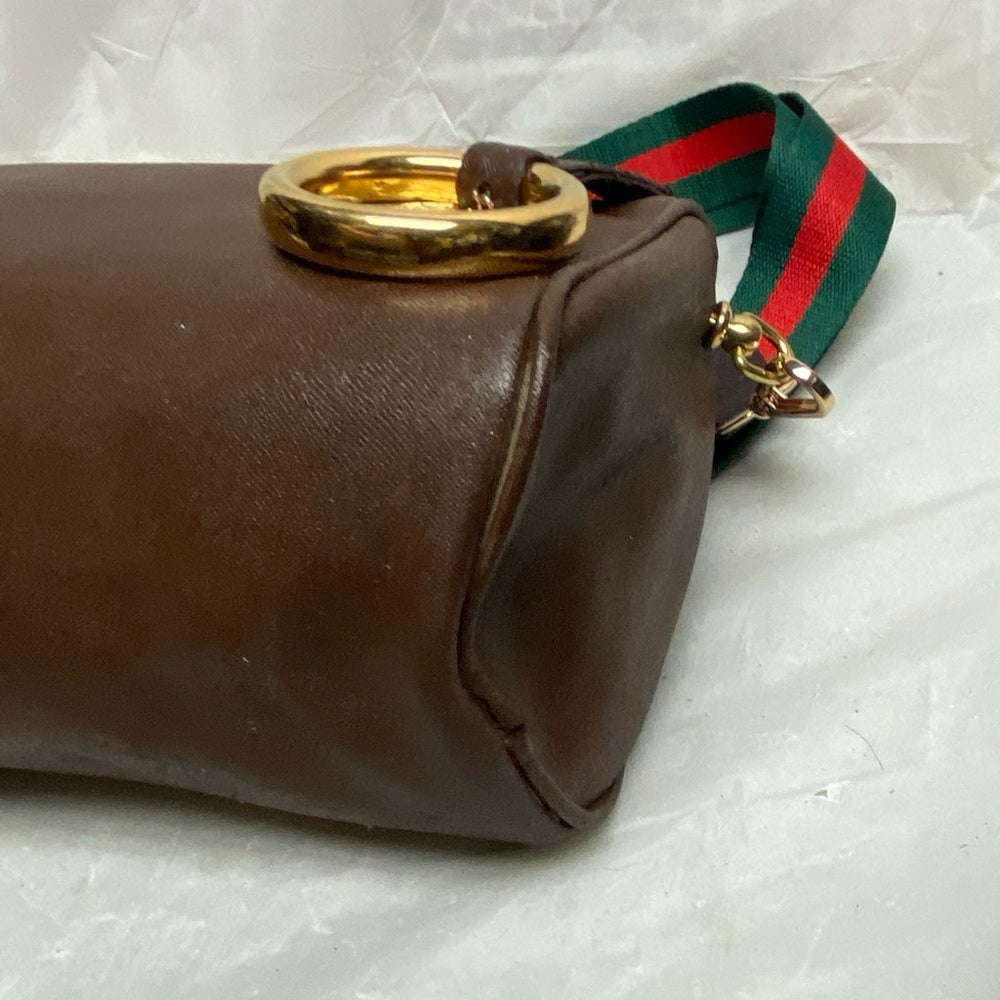 Vintage, Gucci, Rare, Brown Leather Sherry Line Shoulder-Crossbody Bag