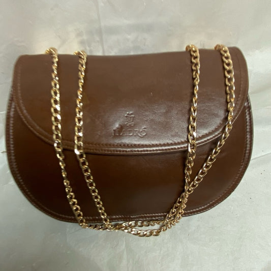 Lladro, Spain Brown Leather Shoulder- Crossbody Bag 9.5in x 7in x 2in