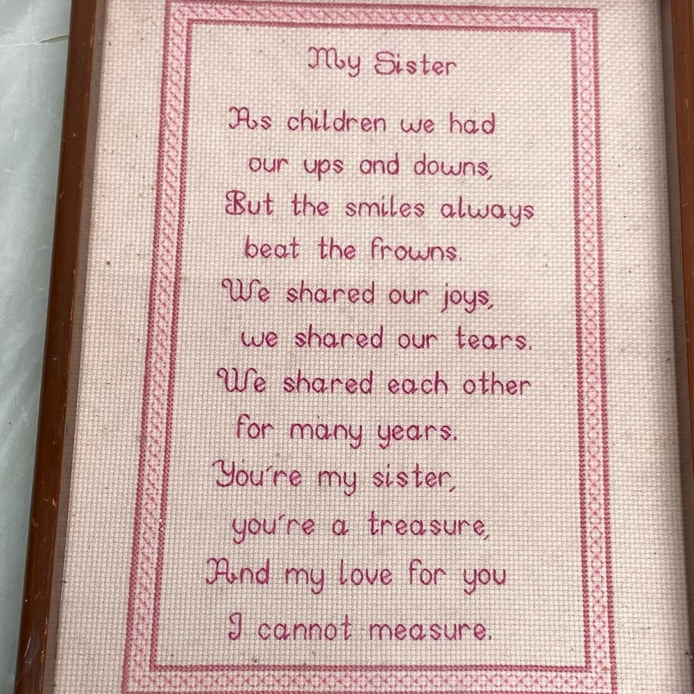 Vintage, One of a Kind, My Sister Needlework Serving Tray 12.5in x 9.5in x 3in