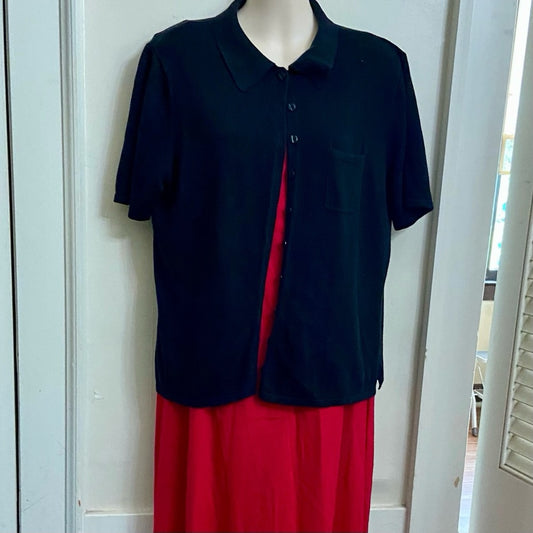 NY & Co. Black Short Sleeves Shirt (L)