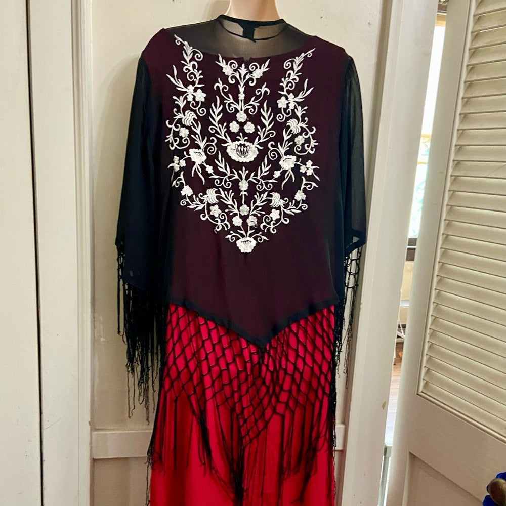 Black Sheer Shawl Cardigan (Free Size)