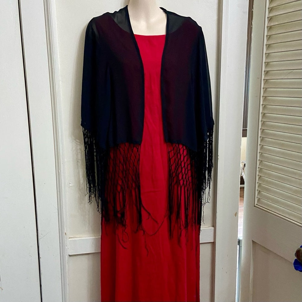 Black Sheer Shawl Cardigan (Free Size)