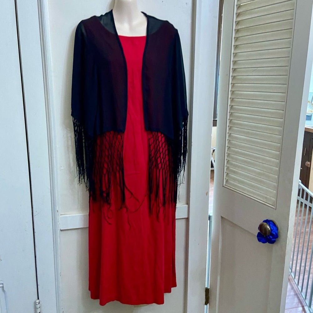 Black Sheer Shawl Cardigan (Free Size)