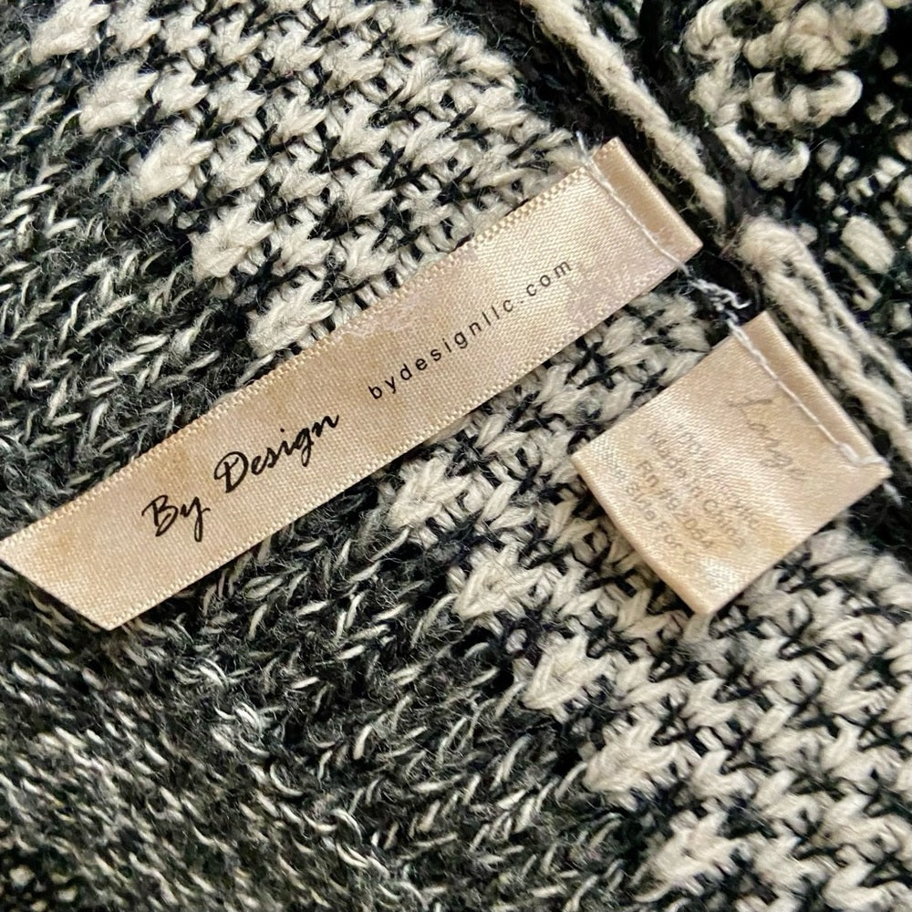 By Design Black and Gray Waterfall Sweater Cardigan (L)