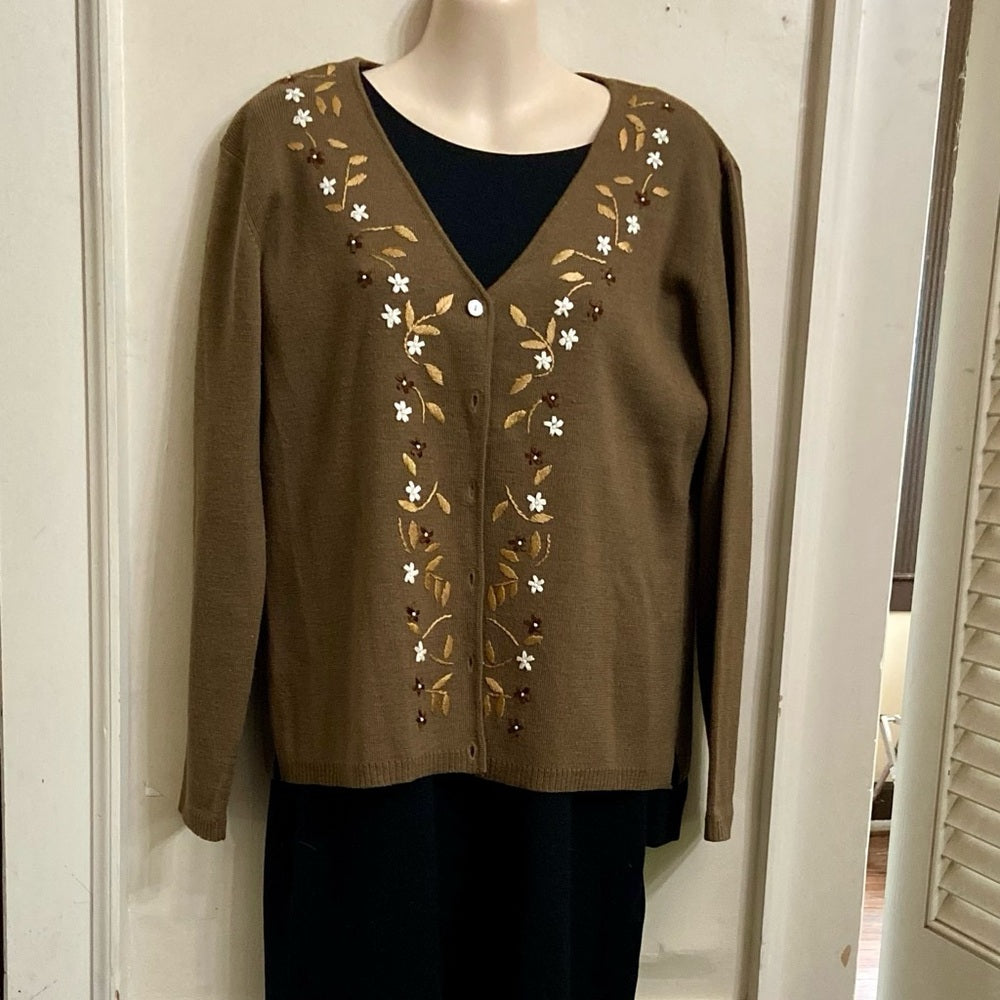 Valini Brownish-Olive GreenSweater Cardigan (4)
