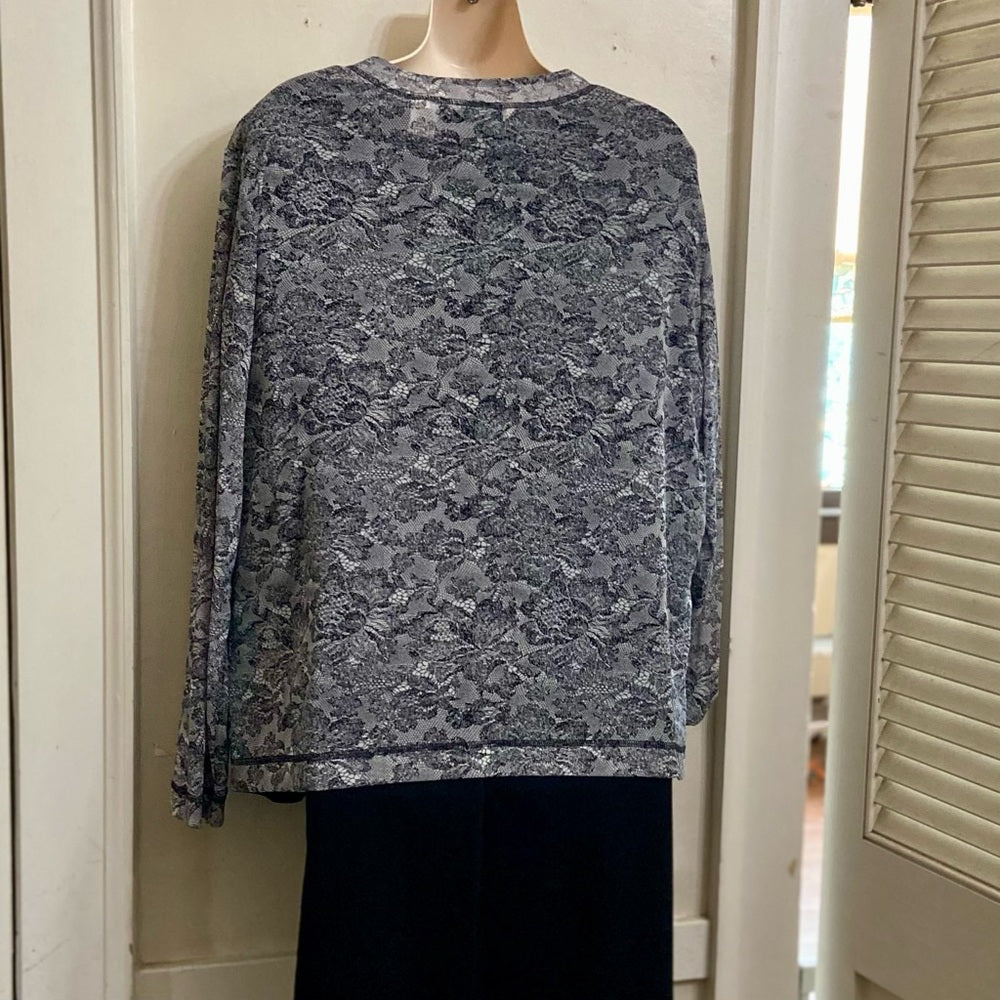 Laura Ashley Sheer Blouse -Cardigan (M-L)