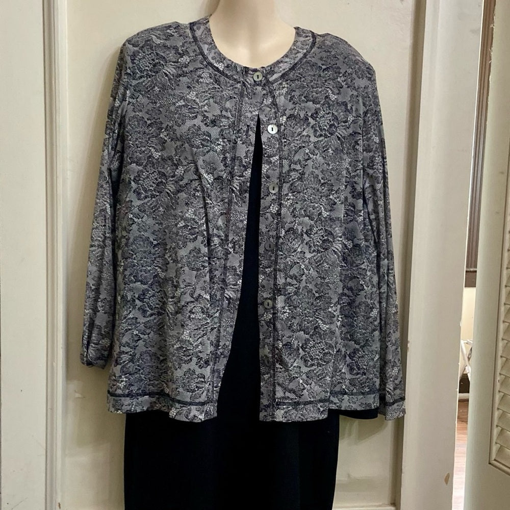 Laura Ashley Sheer Blouse -Cardigan (M-L)