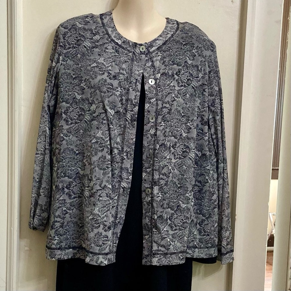 Laura Ashley Sheer Blouse -Cardigan (M-L)