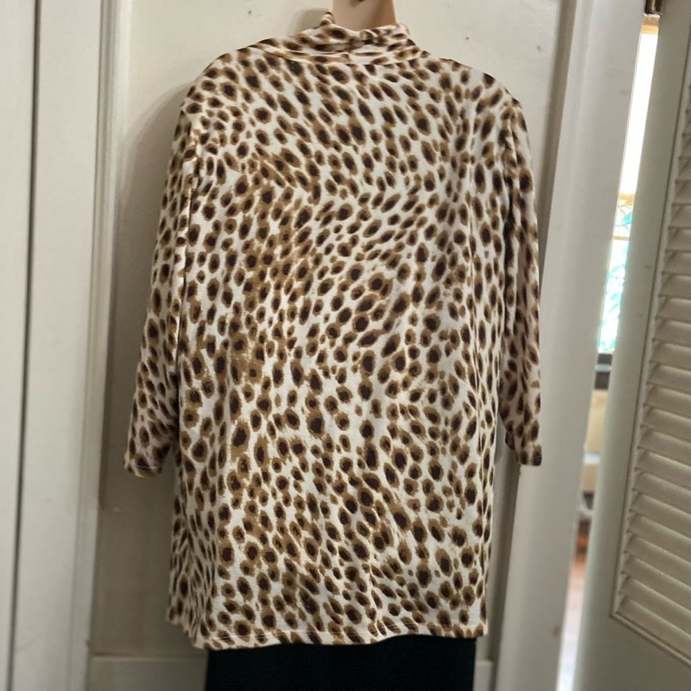 Cathy Daniel’s Brown Leopard Cardigan with Brown Top Inserts (L)