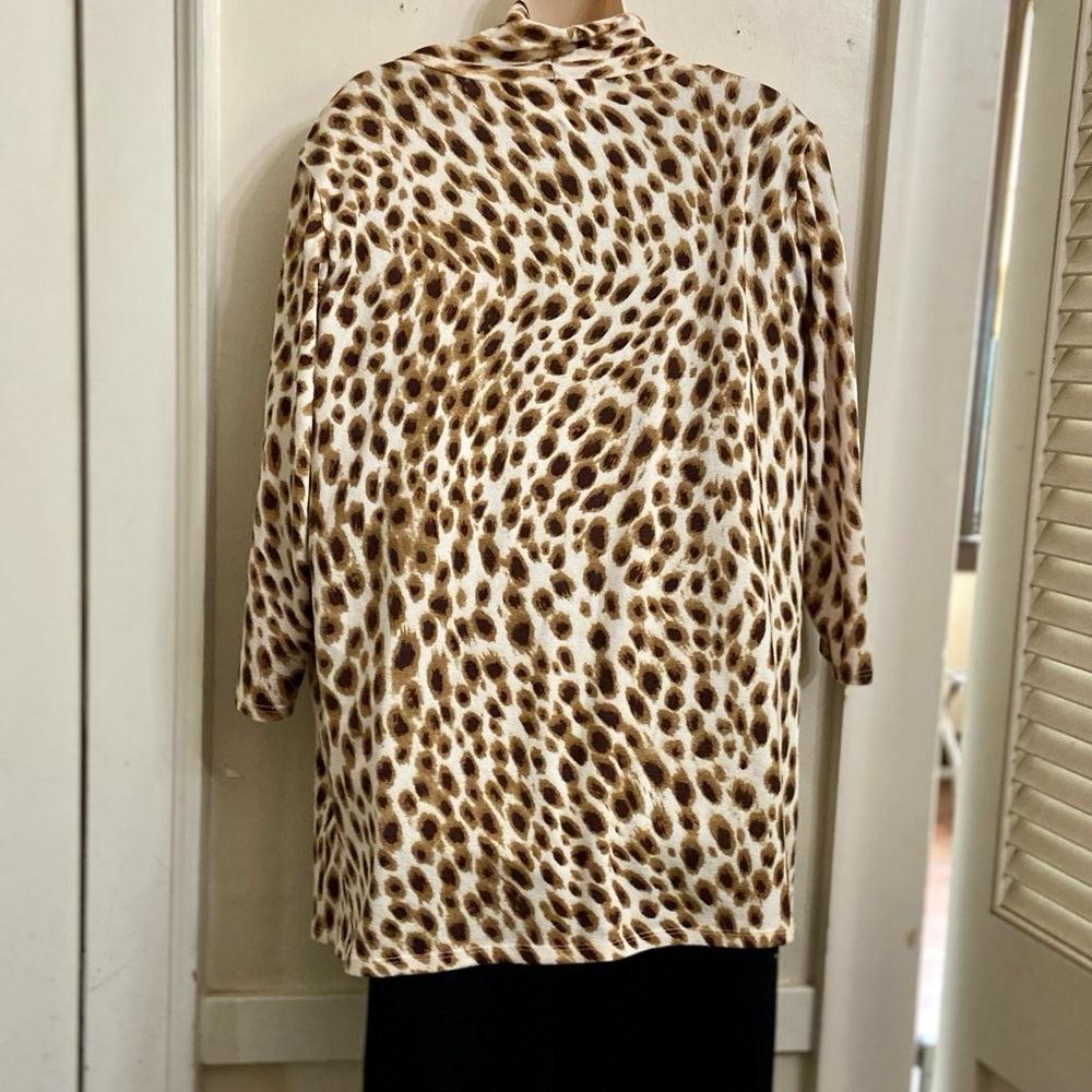 Cathy Daniel’s Brown Leopard Cardigan with Brown Top Inserts (L)