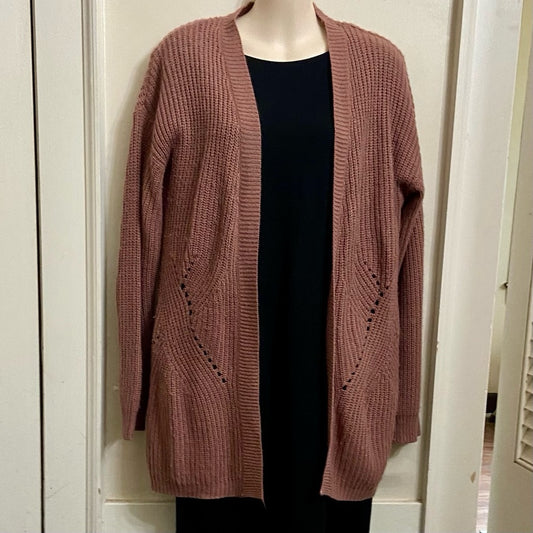 Moral Fiber Dusty Pink Sweater Cardigan (L)