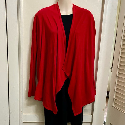 Rags and Couture Red Waterfall Sweater Cardigan (M)