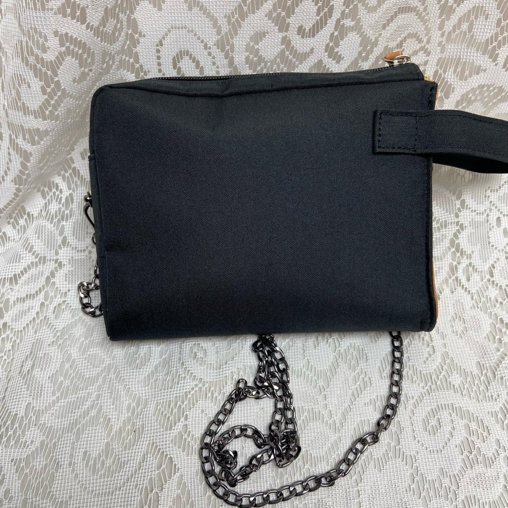 Bvlgari Black Canvas Pouch Wristlet- Crossbody 8in x 6.5in x 2in