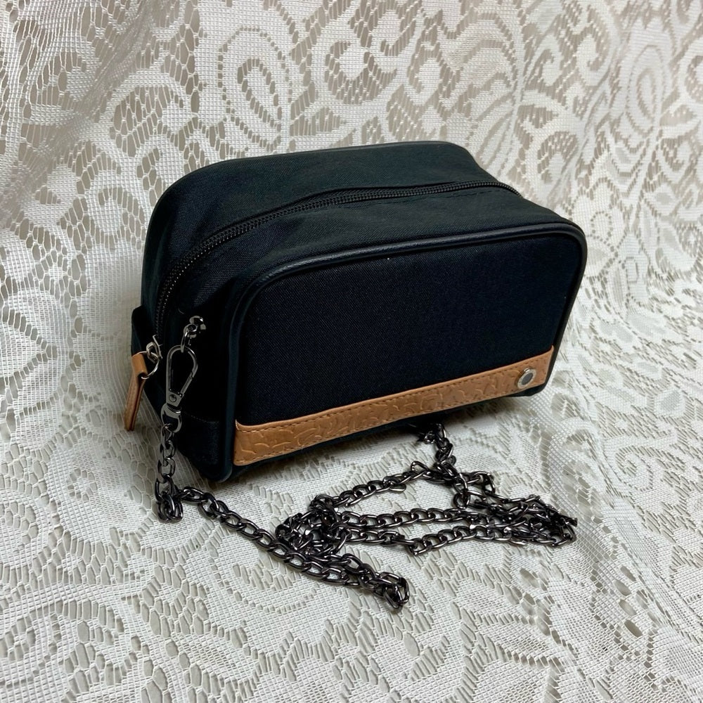 Bvlgari Black Canvas Pouch Crossbody 7in x 4in x 3.5in